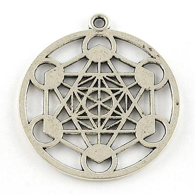 Tibetan Style Alloy Pendants TIBEP-R348-39AS-RS-1