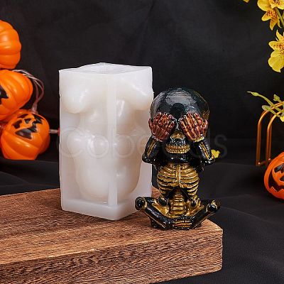 Halloween Theme DIY Candle Silicone Statue Molds DIY-SZ0007-14-1