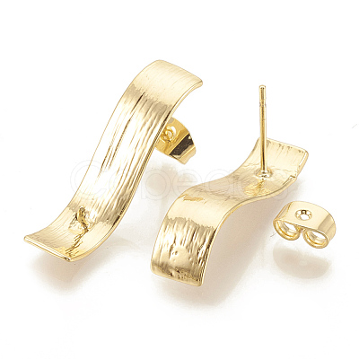 Brass Stud Earring Findings KK-S345-253-1