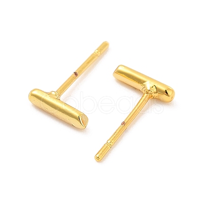 Brass Hollow Out Initial Letter Stud Earrings for Women EJEW-A044-01G-I-1