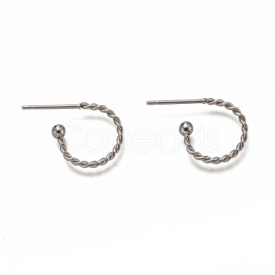 Non-Tarnish 304 Stainless Steel Stud Earring Findings X-STAS-L252-001P-1