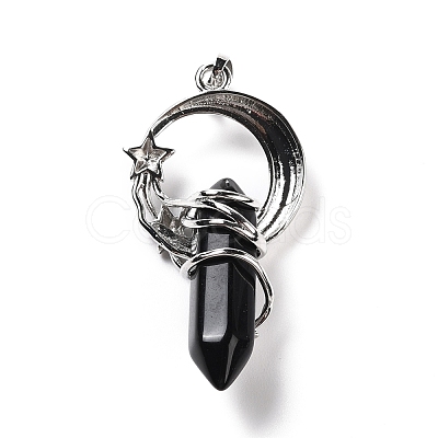 Natural Obsidian Pointed Pendants G-I0322-03P-09-1