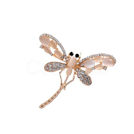 Dragonfly Alloy Crystal Rhinestone Insect Brooch PW-WG14DEB-01-1