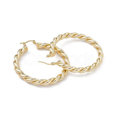 Rack Plating Brass Hoop Earrings for Women EJEW-A088-24G-1