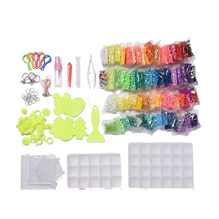 DIY 36 Colors 11000Pcs 4mm PVA Round Water Fuse & Crystal Beads Kits for Kids DIY-Z007-49-1