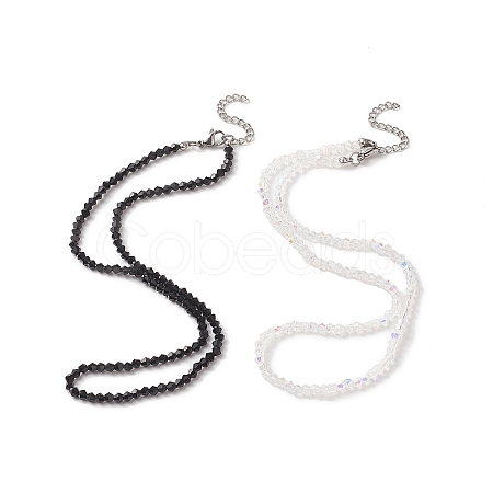 Black & White Couple Choker Necklaces Set NJEW-JN04224-1
