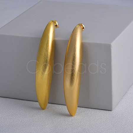 Banana Brass Stud Earrings for Women EJEW-G391-06G-1