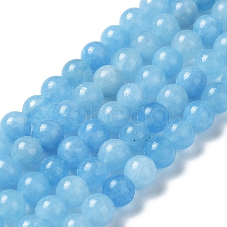 Natural Jade Imitation Aquamarine Beads Strands G-B046-08A-1