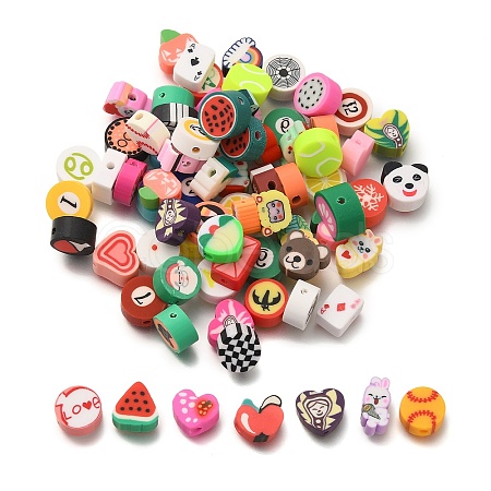 Handmade Polymer Clay Beads CLAY-XCP0001-27-1