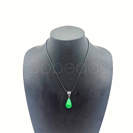 Natural Jade Teardrop Pendant Necklaces SK1018-10-1