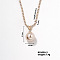 Elegant Pearl Pendant with Shiny Diamond Chain Necklace Jewelry for Women, 15.75 inch(40cm)