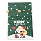 Christmas Santa Claus Plastic Packing Pouches Drawstring Bags, Rectangle, Green, 17.5x12x0.01cm