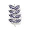 Brass Rhinestone Pendants, Leaf, Tanzanite, 20x11x4mm, Hole: 1.4mm