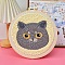 DIY Punch Embroidery Beginner Kits for Beginners, including Embroidery Fabric & Hoop & Yarn, Punch Needle Pen, Instruction, Cat Shape, 200mm