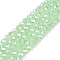 Electroplate Glass Beads Strands, Imitation Jade Beads, AB Color Plated, Faceted, Rondelle, Pale Green, 4x3mm, Hole: 0.4mm, about 113~115pcs/strand, 16.14~16.34 inch(41~41.5cm)