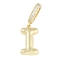 Brass Micro Pave Clear Cubic Zirconia Pendants, Long-Lasting Plated, letters, Letter I, 19x10.5x4.5mm, Hole: 8.5x5.5mm