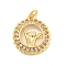 Brass Micro Pave Clear Cubic Zirconia Pendants, Gesture, Real 18K Gold Plated, 21x18x2mm, Hole: 3mm