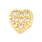 Rack Plating Brass Micro Pave Clear Cubic Zirconia Cabochons, Cadmium Free & Lead Free, Long-Lasting Plated, Real 18K Gold Plated, Heart, 5x5x2mm