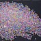 AB Color Plated 3D Nail Art Glass Mini Ball Beads, Tiny Caviar Nail Beads, DIY Nails Art Round Decorations, Pink, 0.4~3mm, 720~1000pcs/bag