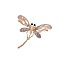 Dragonfly Alloy Crystal Rhinestone Insect Brooch, Light Gold, 56x50mm