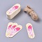 Paper Gift Tags, Hange Tags, For Arts and Crafts, with Jute Twine, Oval with Feather Pattern, Colorful, 60x20x0.5mm, 50pcs/set