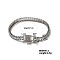 Gorgeous Brass Cubic Zirconia Link Chain Bracelets, Tennis Bracelet for Women, with Lock Toggle Clasp, Clear, 6-3/4 inch(17cm)