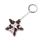 Natural Garnet Keychains, with Metal Split Rings, Star, 10cm