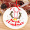 DIY Christmas Embroidery Kits, Including Embroidery Cloth & Thread, Needle, Embroidery Hoop, Instruction Sheet, Deer, 300x300mm