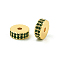 Rack Plating Brass Micro Pave Cubic Zirconia Beads, Long-Lasting Plated, Lead Free & Cadmium Free, Flat Round/Disc, Real 18K Gold Plated, Dark Green, 7.5x3mm, Hole: 1.4mm