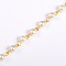 Handmade Glass Pearl Beaded Chains for Necklaces/Bracelets Making, with Iron Eye Pin, Unwelded, Golden, 39.3 inch, about 77pcs/strand