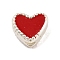 Heart Shape Silver 925 Sterling Silver Beads, with Enamel, with S925 Stamp, Red, 5.5x6.5x4mm, Hole: 1.2mm