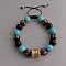 Retro style woven bead bracelet with Chinese elements for men.