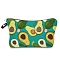 Avocados Linen Waterproof Bag, Multipurpose Travel Toiletry Pouch with Metal Zipper, Turquoise, 25x17x6cm