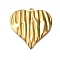 Ion Plating(IP) 304 Stainless Steel Pendants, Heart Charm, Real 18K Gold Plated, 39.5x38.5x4mm, Hole: 2mm