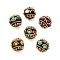 Handmade Indonesia Beads, with Brass and Resin, Round, Mixed Color, 11x10mm, Hole: 1.5mm