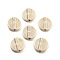 Plating Acrylic Beads, Golden Metal Enlaced, Flat Round with Looped Grain, Blanched Almond, 16x5mm, Hole: 1.5mm, 702pcs/500g