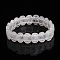 Natural Quartz Crystal Oval Bead Stretch Bracelets for Men Women, Inner Diameter: 2-3/8 inch(6cm)