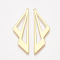 Brass Pendants, Double Triangle, Nickel Free, Real 18K Gold Plated, 39.5x12.5x1mm, Hole: 0.8mm