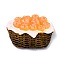 Resin Cabochons, for DIY Decoration, Imitation Food, Basket with White Cloth & Honey Bread, Saddle Brown, 43x58x13mm