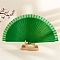 Spanish Solid Color Bamboo with Paper Folding Fan, for Party Wedding Dancing Decoration, Green, 230mm