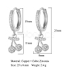 Clear Cubic Zirconia Cherry Dangle Hoop Earrings EJEW-OY001-13P-2