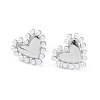 Heart Rack Plating Brass Stud Earrings for Women EJEW-K245-13P-1