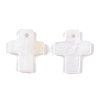 Natural Freshwater Shell Cross Charms SHEL-T020-07-3