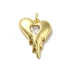 Rack Plating Brass Micro Pave Clear Cubic Zirconia Pendant KK-H473-05G-02-1