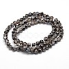 Half Plated Frosted Faceted Round Glass Bead Strands EGLA-E023-HP03-2
