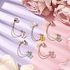 Butterfly Alloy Enamel Chains Tassel Dangle Earrings with Ear Cuff EJEW-JE05904-2