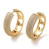 Brass Micro Pave Cubic Zirconia Thick Hoop Earrings EJEW-H103-19G-1