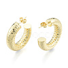 Brass C-shape Stud Earrings EJEW-N011-109-1