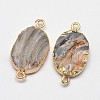 Oval Natural Druzy Agate Links connectors G-M250-06B-2