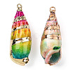 Spray Painted & Electroplate Spiral Shell Pendants SSHEL-T010-02A-3